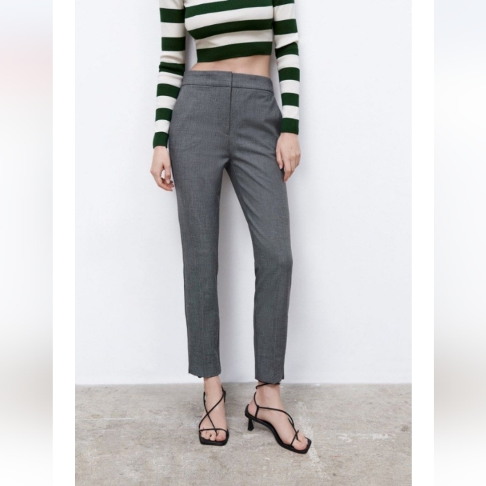 Zara Tuxedo Jogger Waist Gray Trousers Pants L